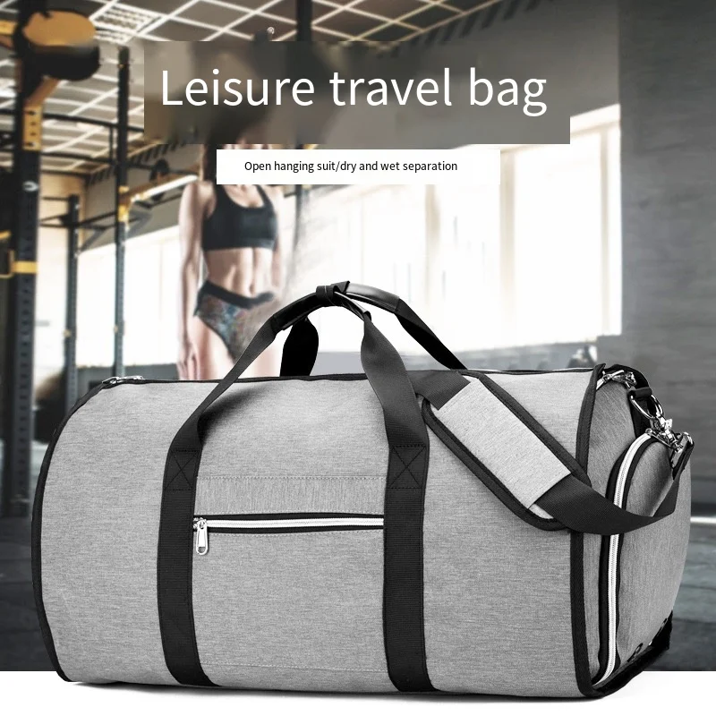 1 borsa da viaggio pieghevole di grande capacità, borsa unisex per la separazione asciutta e bagnata, borsa per scarpe indipendente borsa multifunzionale