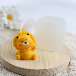 3D Lion forma do pieczenia instrukcja mydło formy samochód DIY akcesoria tapicerskie świeca aromaterapeutyczna zwierząt silikonowe formy