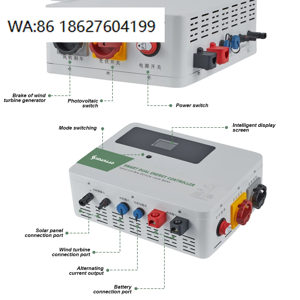3kw-10kw Single Phase Off Grid Hybrid Solar Inverter MPPT PV Solar Energy Conversion Controller