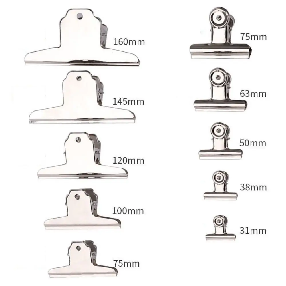 Simple Stainless Steel Round Clip Universal Metal Stationery Clip Mountain Shaped Clip Students
