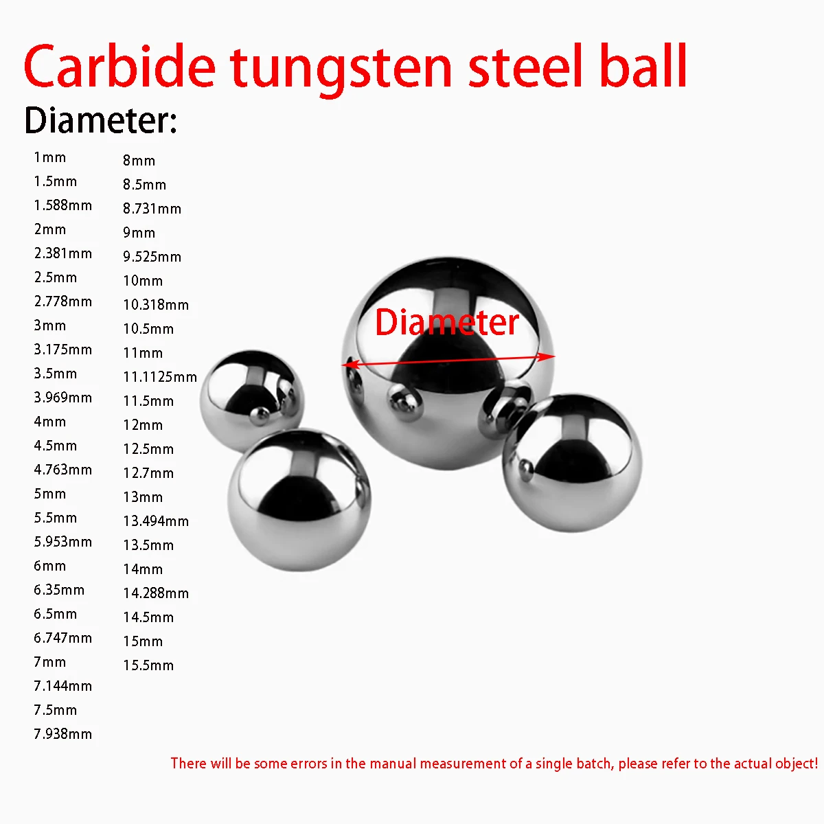 

YG6/YG8 Tungsten Steel Ball Tungsten Carbide Carbide Ball 1/2/3/4/5/6/7/8/10/15mm High Hardness G10 Tungsten Steel Ball