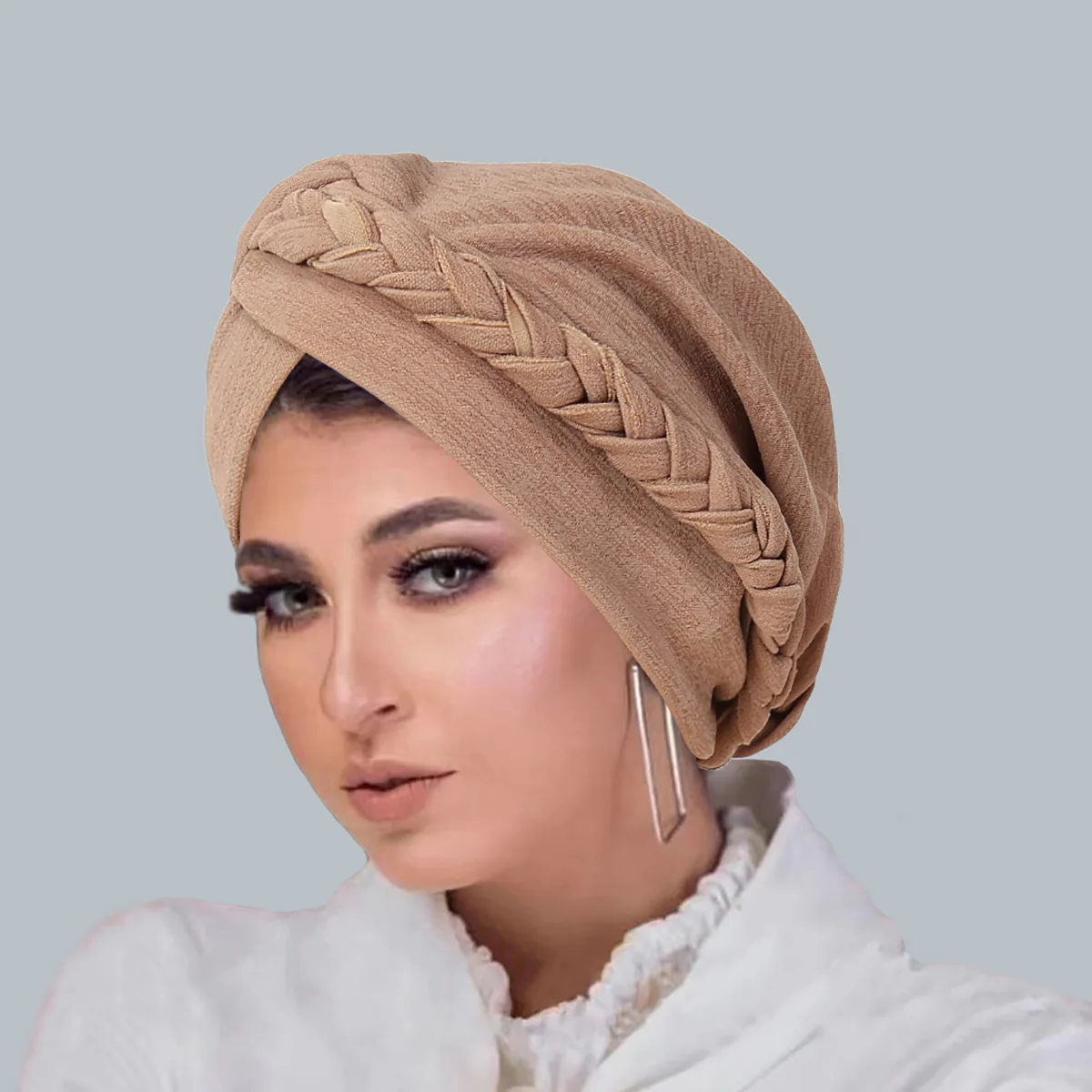 

2024 New Women Braids Turban Muslim Hijab Bonnet Beanies Headscarf Hair Loss Headwear Chemo Cap Bandanas Headband Turbante Mujer