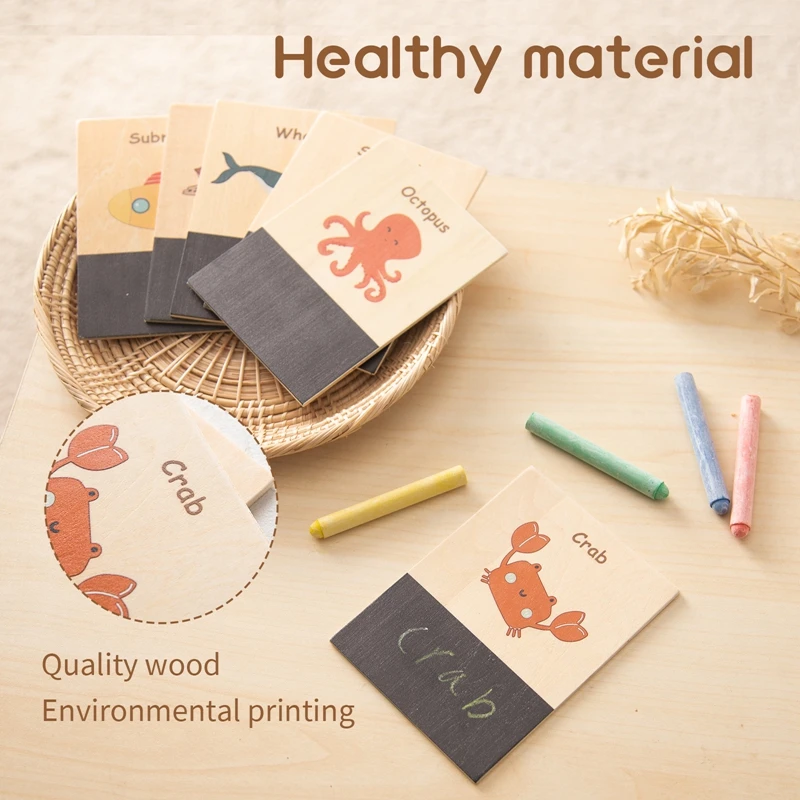 1 Set Kids Montessori Toys  Animal Vegetable Matching Card Game Early Educational Materials Preschool Training Puzzle Toys