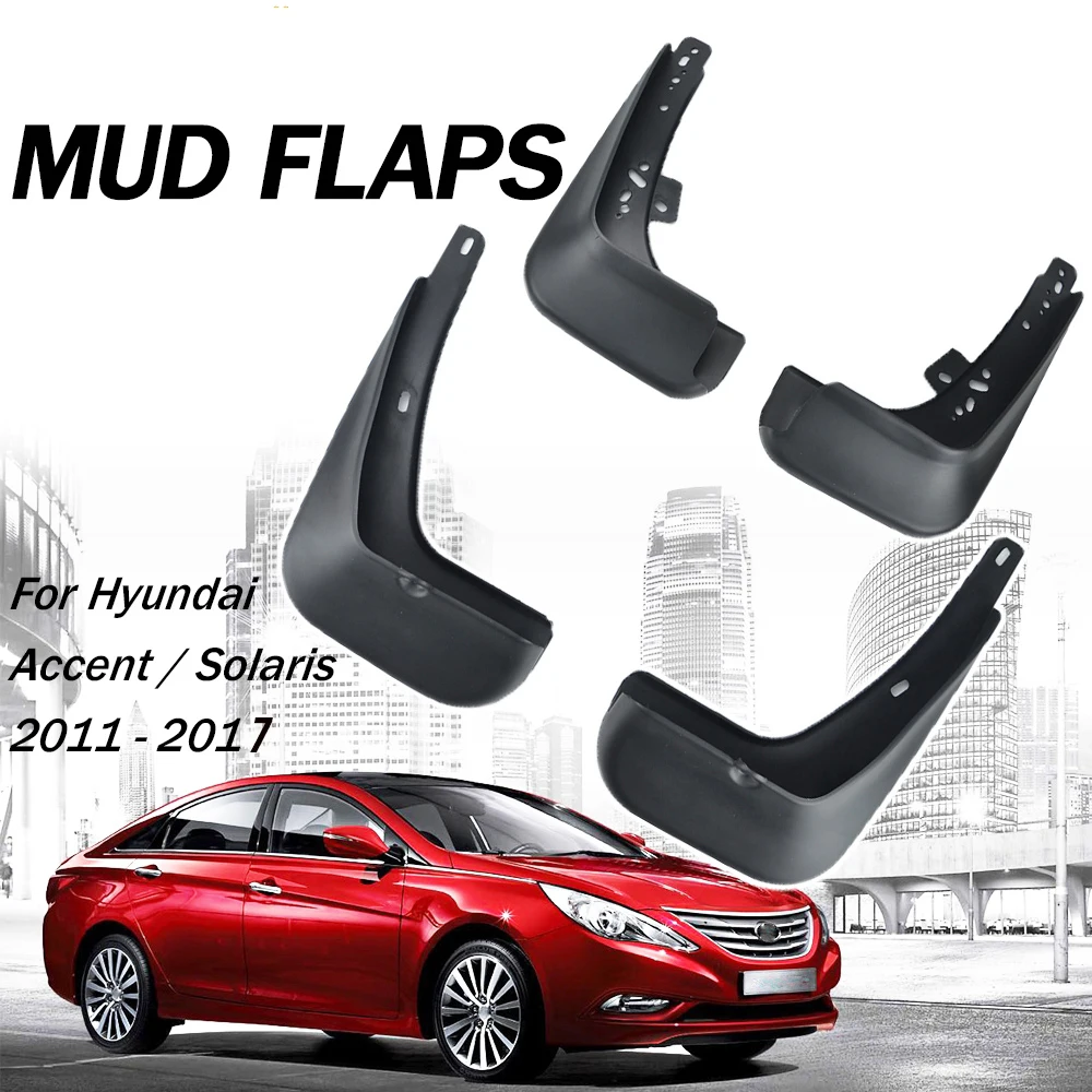 4Pcs For Hyundai i25 Accent Solaris Grand Avega Car Mudguards Fender mud flaps Splash Guards 2011-2017 2012 2013 2014 2015 2016