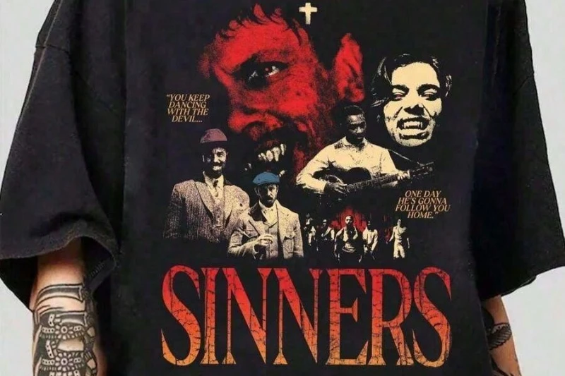 Movie T-shirt: Dancing with the Devil Aesthetic Movie: Sinners hoodie, unisex horror action movie T-shirt women clothing