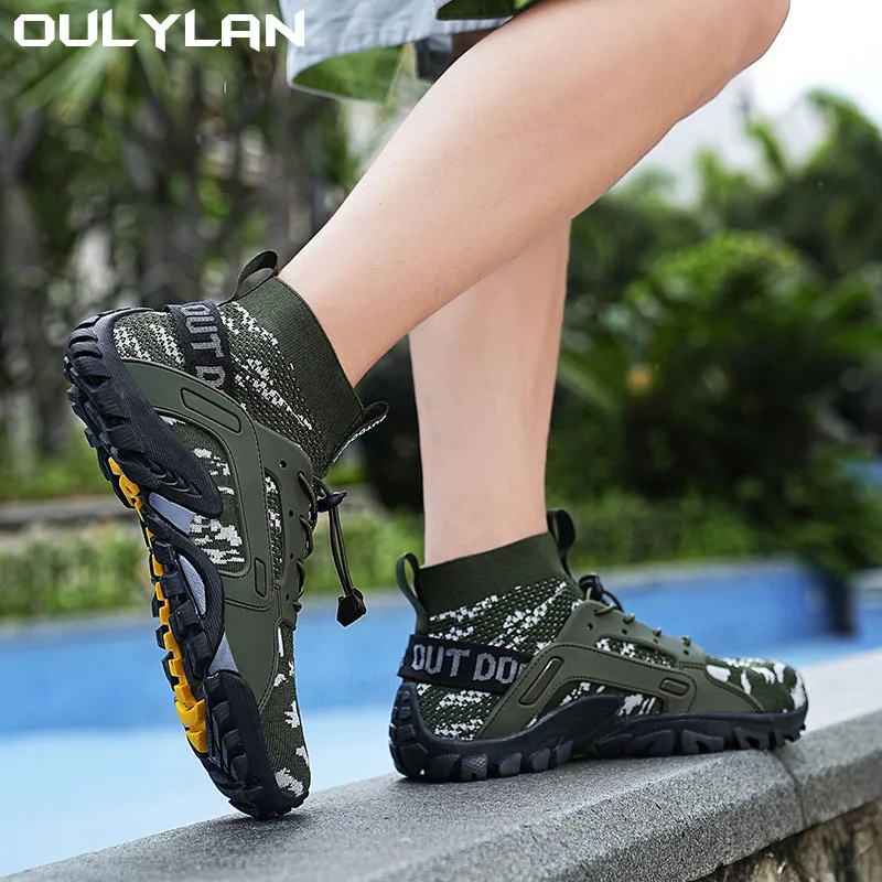 On Hiking Upstream Wading Shoes Non-slip Mesh Breathable Water Sneakers High Top Climbing Footwear Men Quick Dry Shoes Slip