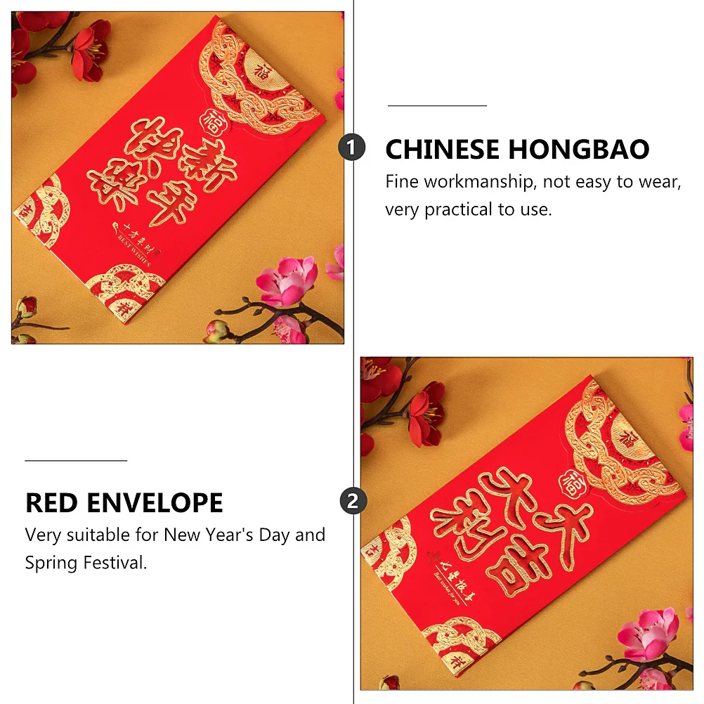 

30Pcs Chinese Red Envelopes New Year Money Packets Creative Festival Red Packet Blessing Gift Luck Money Packet