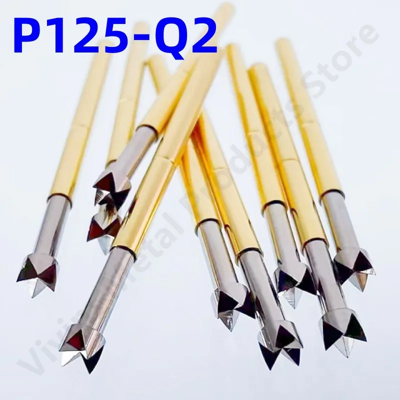 

100PCS P125-Q2 Spring Test Probe Test Pin Pogo Pin PCB Test Tool Length 33.35mm Pin Dia 2.02mm Big 4 Claws Head Dia 2.5mm P125-Q