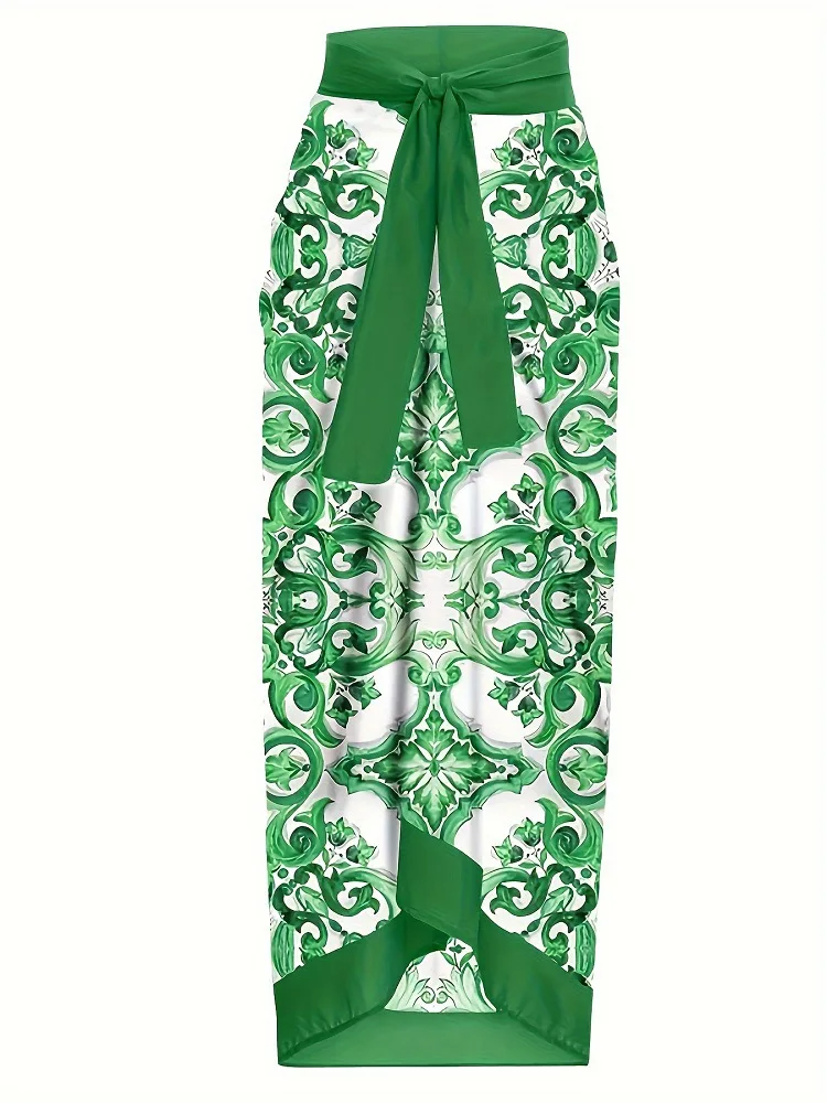 Women's French Vintage Floral One-Piece Swimsuit High Waist Elegant Bathing Suit with Detachable Skirt Sexy Bodysuit Skirt Dress