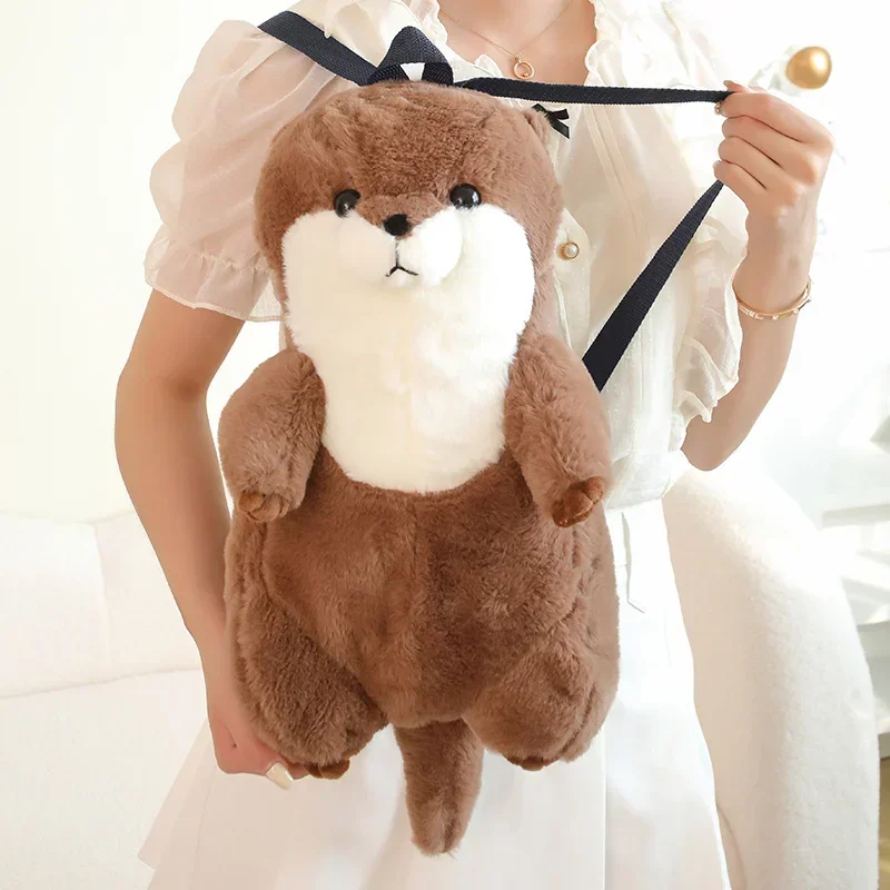 50cm Kawaii Sea Otter Plush กระเป๋าเป้สะพายหลังของเล่นตุ๊กตาสัตว์หมอนตกแต่งอนุบาลกระเป๋าสะพายสําหรับเด็กของขวัญวันเกิด