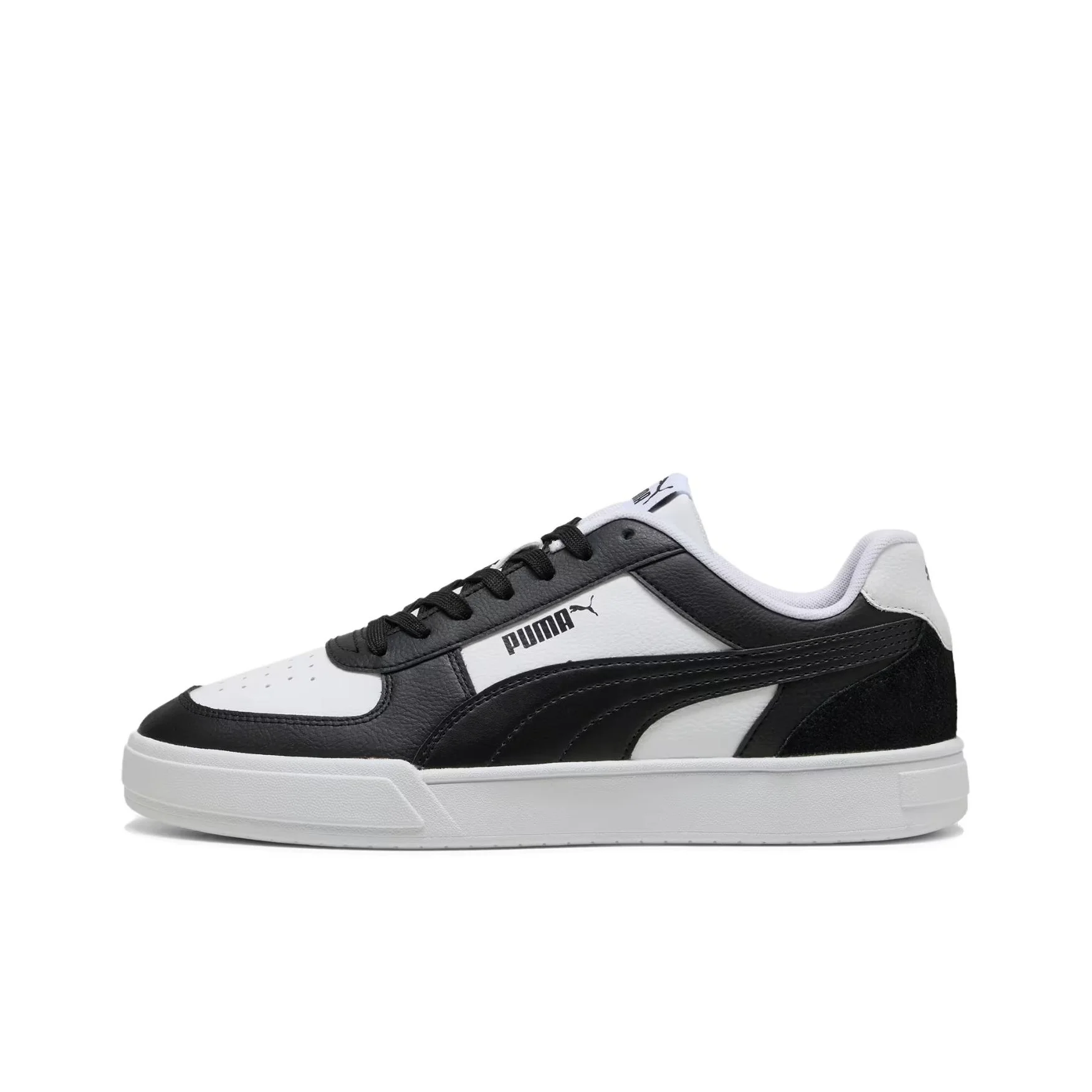 puma-caven-mix-abrasion-resistant-breathable-low-top-skateboard-shoes-unisex-black-white-399398-03