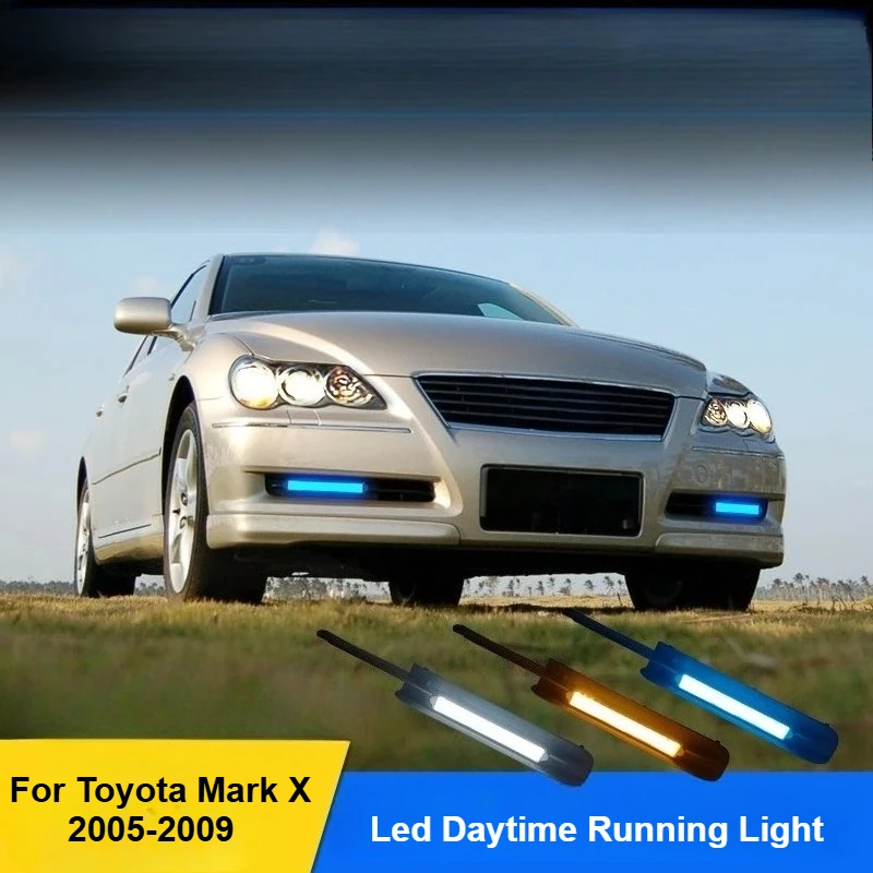 

For Toyota Mark X 2005-2009 Led Daytime Running Light Front Bumper Fog Lamp Turn Signal Light Modification Accessories