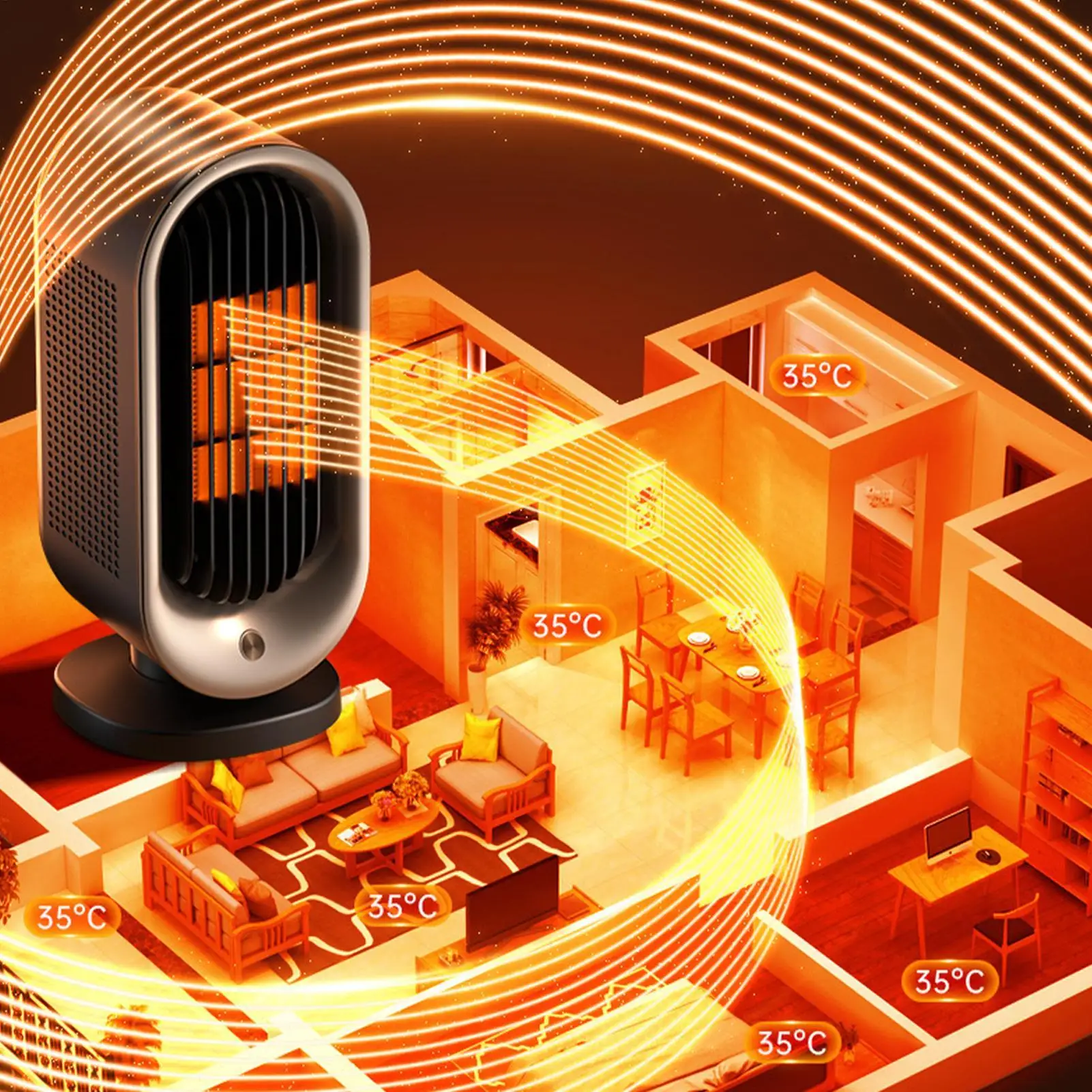 

Space Heater Adjustable Height Quiet Overheat Protection Safe Quiet Space Heater For Indoor Room Bedroom Bathroom Garage Offices