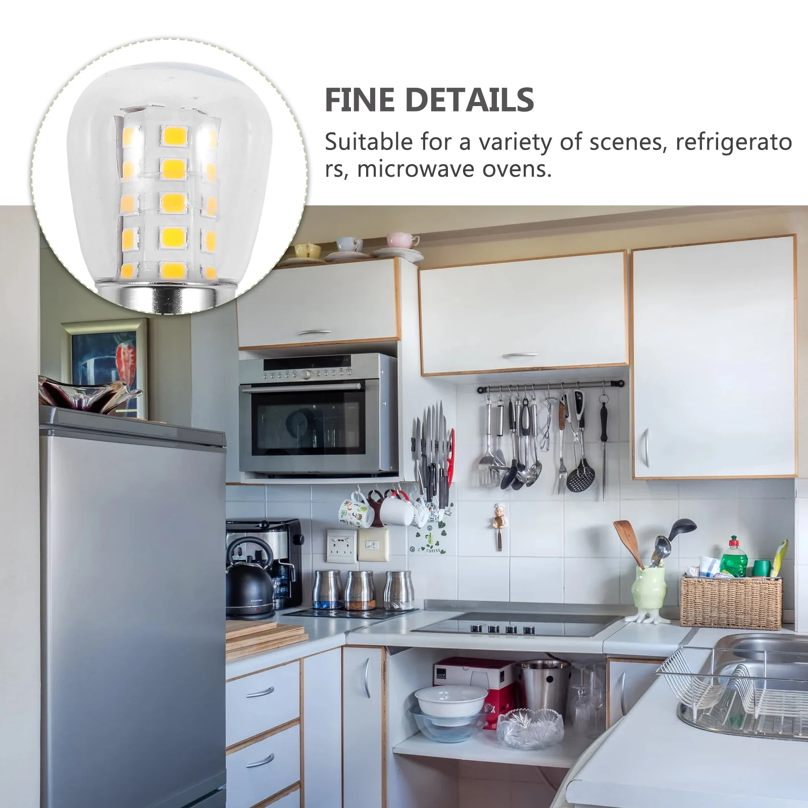 

2Pcs LED Bulb Set Refrigerator Light E14 Corn Lamp Energy Saving Replacement Fridge Light Bulb for Sewing Machine Household