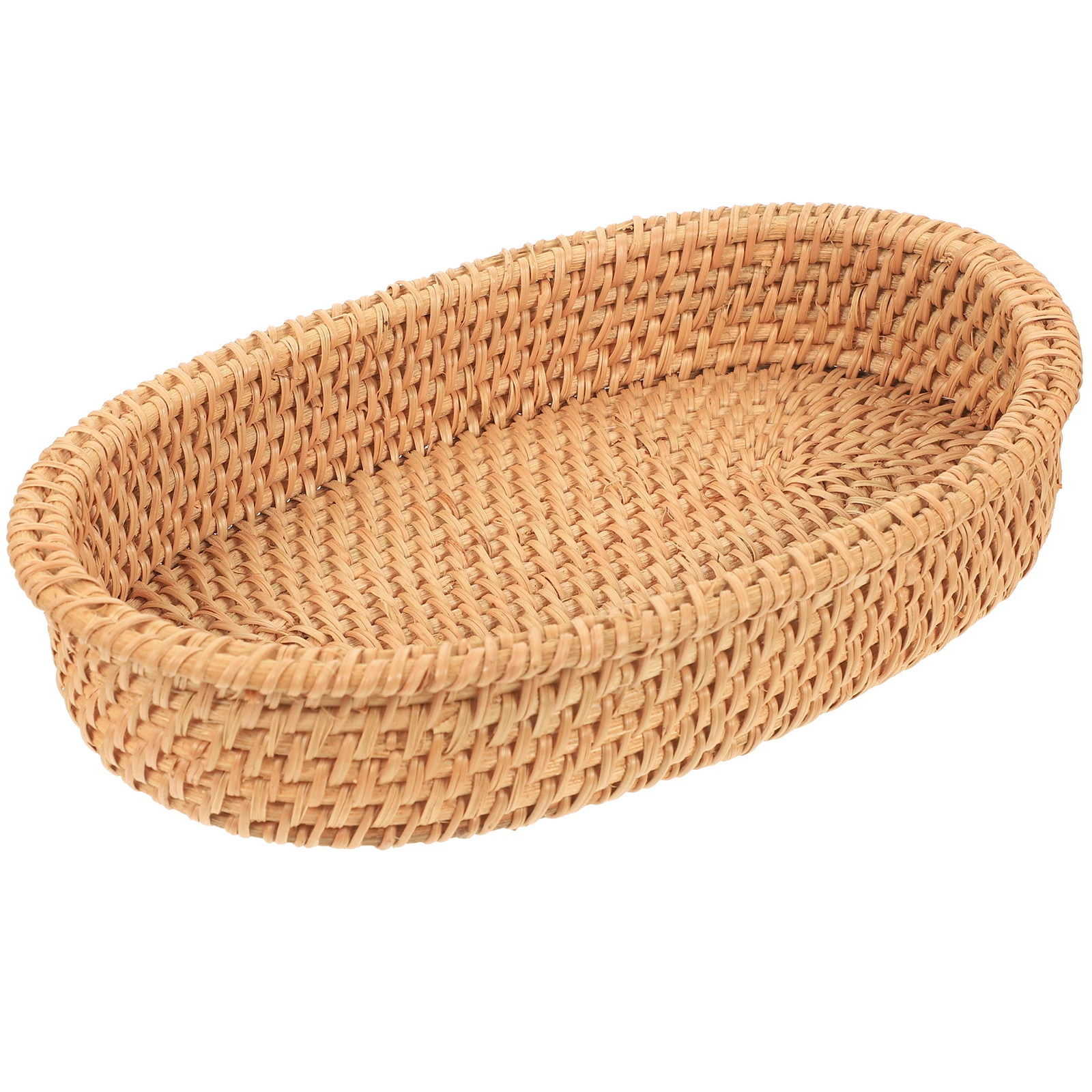 

Fruit Storage Basket Woven Baskets Tabletop Dessert Multifunction Desktop Bread Vintage Decor Smooth Hand Protection