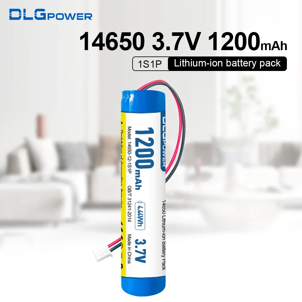 DLG 14650 lithium Battery Pack 3.7V1200mAh 1S1P Protection Board XH2.54 Plug High Capacity Rechargeable Li-ion Battery