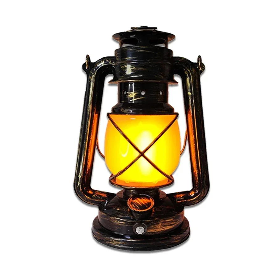 Rétro LED cheval lanterne lampe Rechargeable suspendu Portable tente lumière 3 Mode d'éclairage pour bureau extérieur Bar restaurant décor lumière