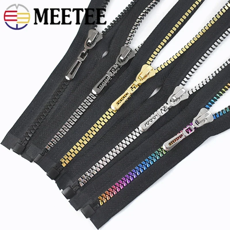 80cm 8# Resin Zipper Opend End Decorative Rainbow Zip for Bag Jacke Clothes Sewing Zippers Accessories DIY Garment Repair Zips