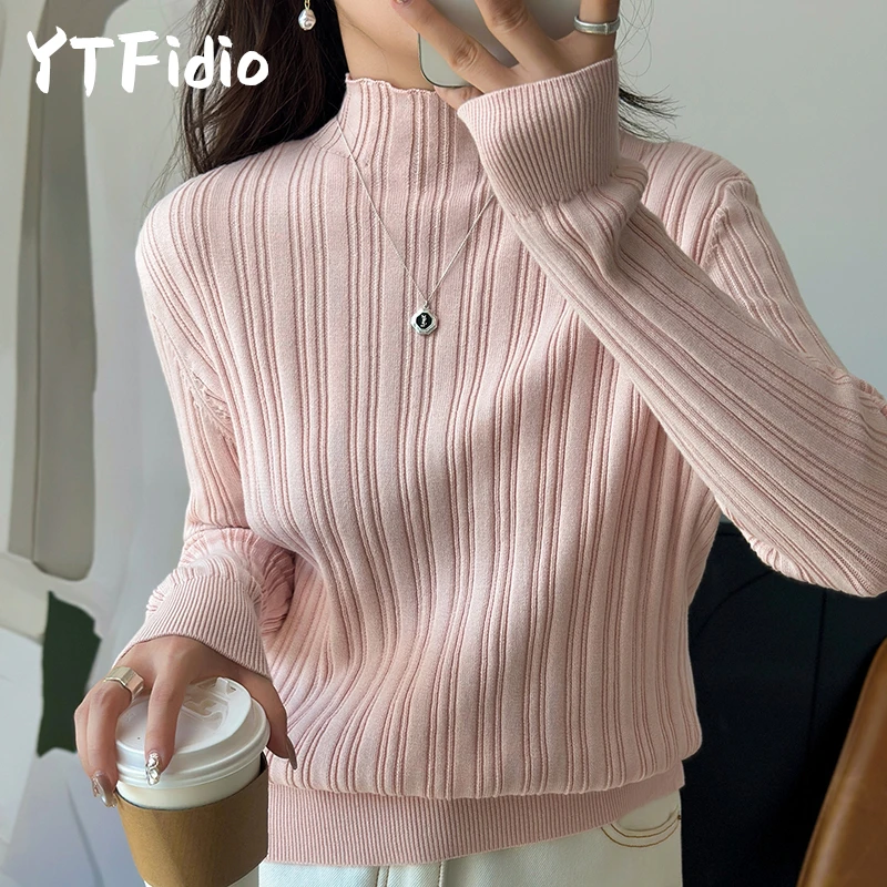 Luxury Plus Size Cotton Women's Custom Collar Pullover Sweater