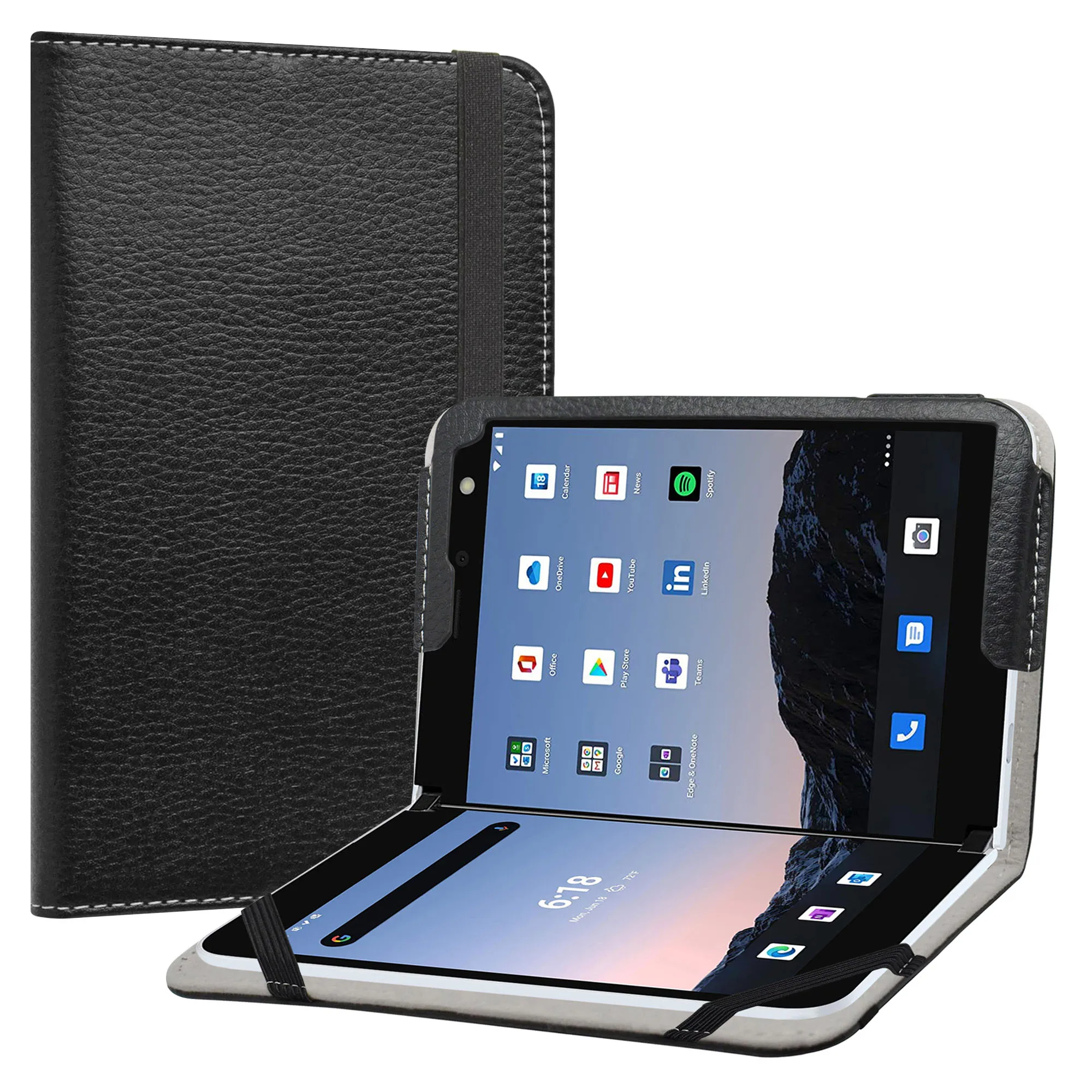 

Case For 8.1" Microsoft Surface Duo (ATT,Verizon & Tmobile) Tablet Folding Stand PU Leather Cover with Elastic Closure