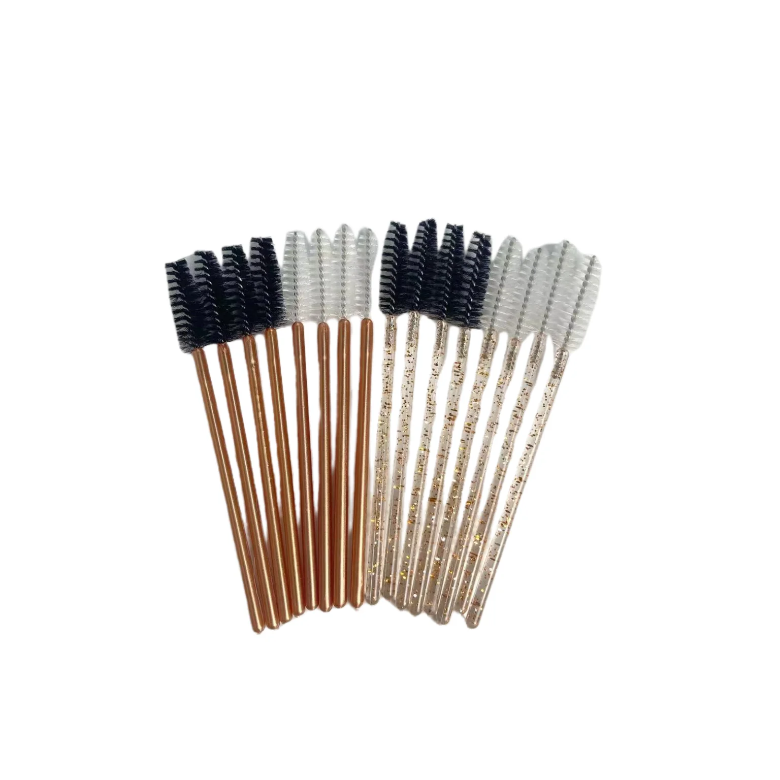 Eyelash Spoolie Wands Rose Gold Color Series 50pcs Per Bag Private Label Package Available