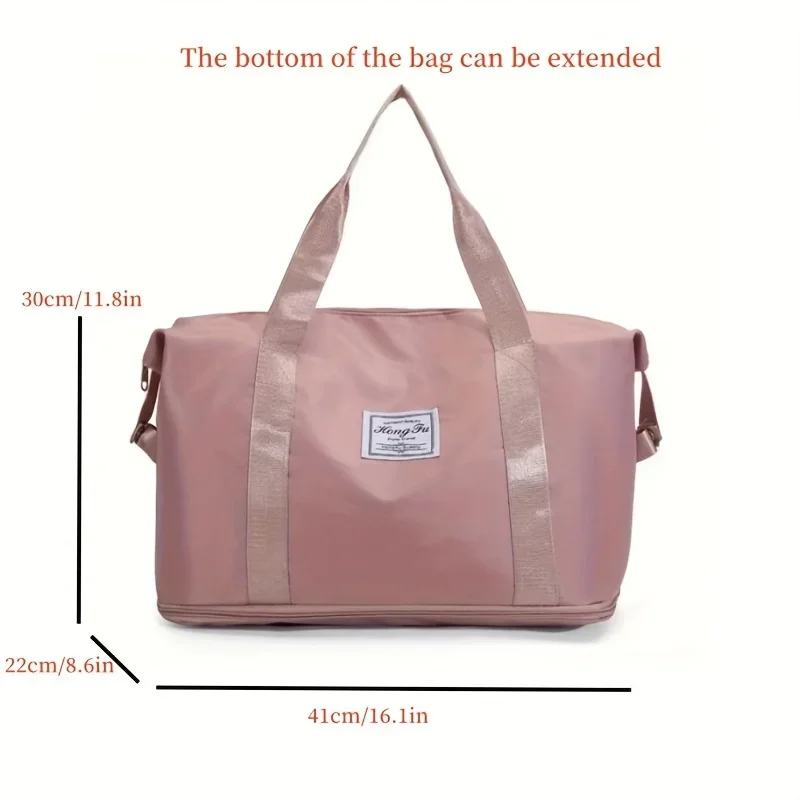 Expanded solid color minimalist Oxford cloth travel bag, new casual high-capacity storage yoga bag, fitness bag