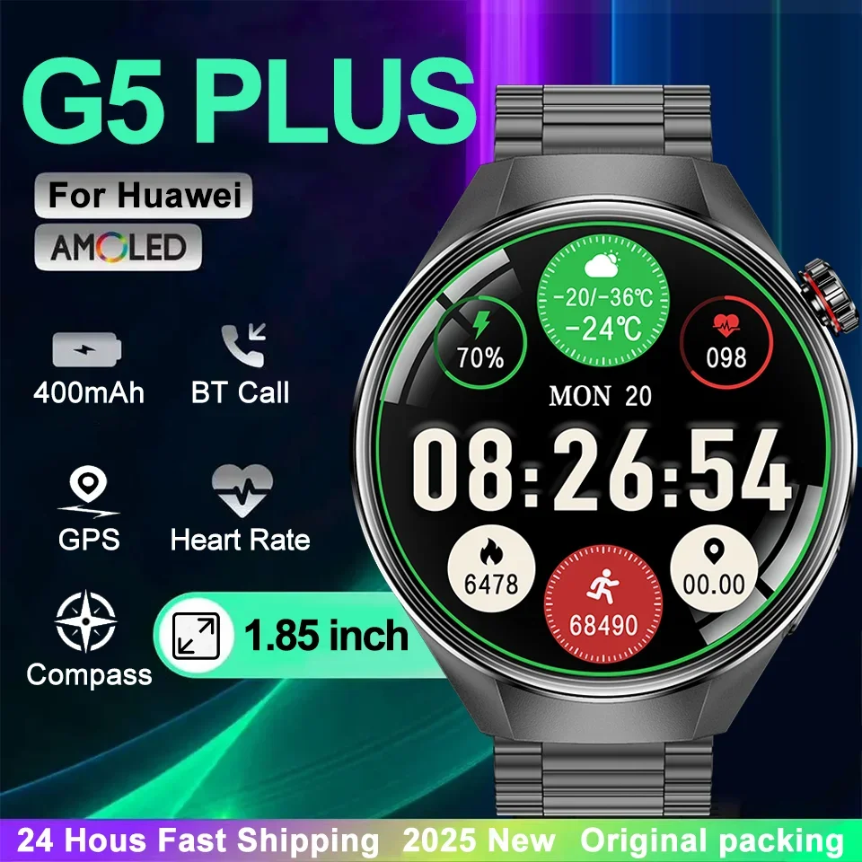 

Часы G5 Plus GPS NFC Смарт-часы Мужчины Женщины 466*466 AMOLED Экран Пульсометр Bluetooth Вызов IP68 Водонепроницаемые Смарт-часы 2025 Новинка