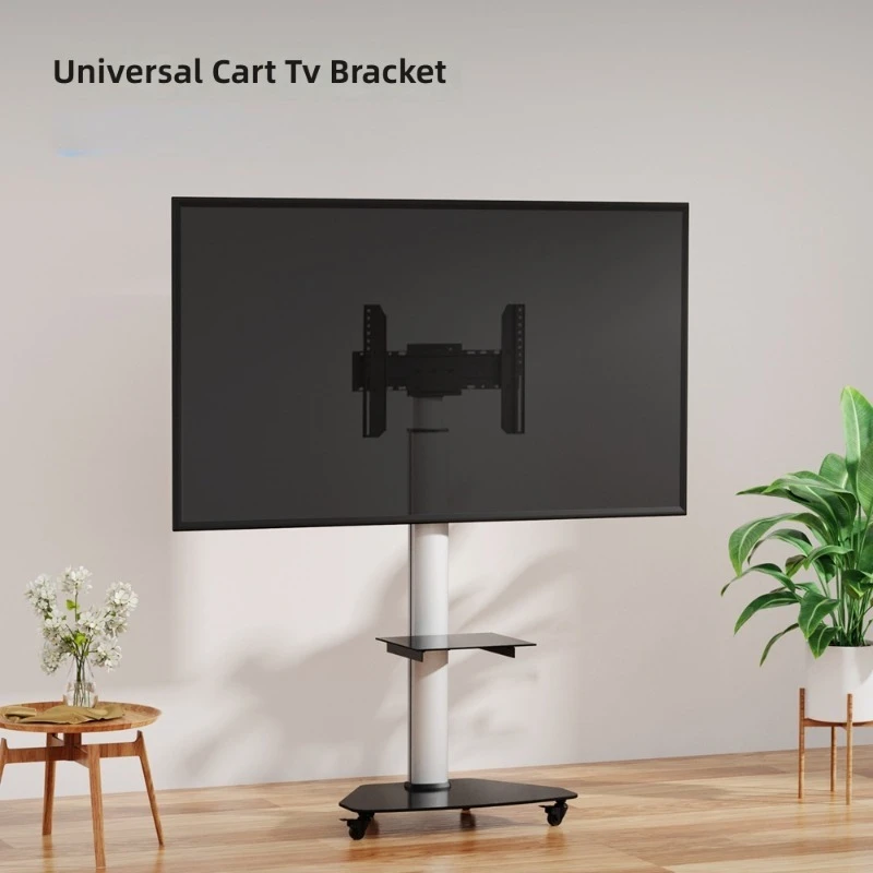 Aluminum material cart lifting universal wheel glass laminate TV can be moved - view 2