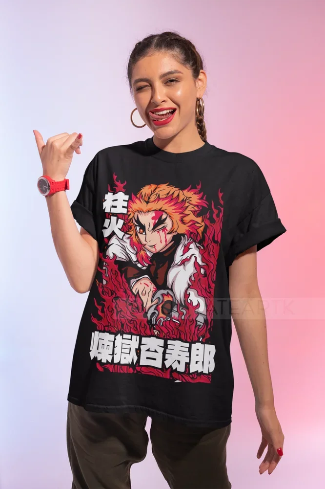 Kyojuro Rengoku T-Shirt Demon Slayer Anime Manga Unisex Soft Tee All Sizes