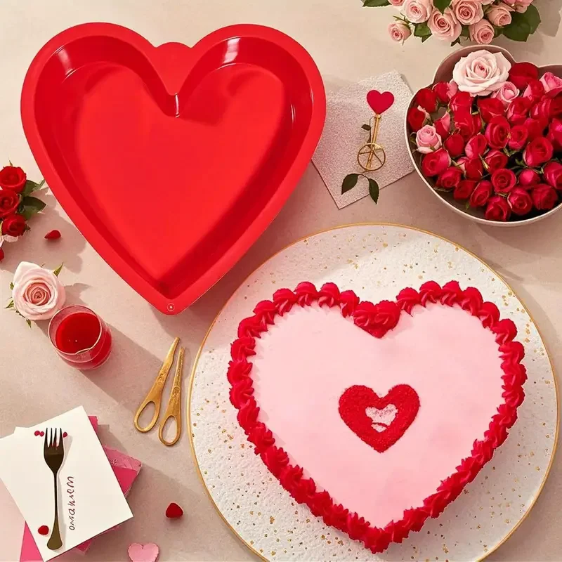 

3D Heart Shaped Cake Silicone Baking Mold Kitchen DIY Mousse Chocolate Dessert Jelly Cheesecake Decorative Silicone Bakeware