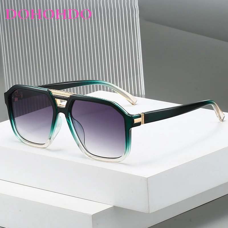 

New Fashion Rivets Decorate Square Pilot Sunglasses Men Brand Designer Eyeglasses Outdoor Traveling Driving Shades Ladies UV400