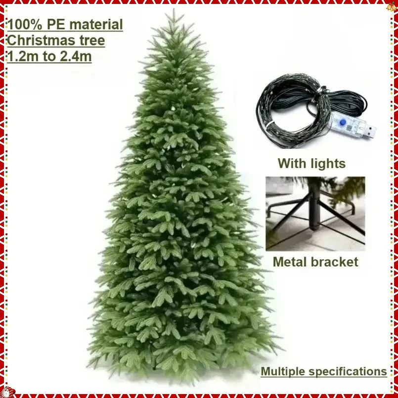 

Artificial Christmas Tree 100%PE Encryption with Lights Christmas Tree 120CM-240CM Family Party Christmas Atmosphere Decoration