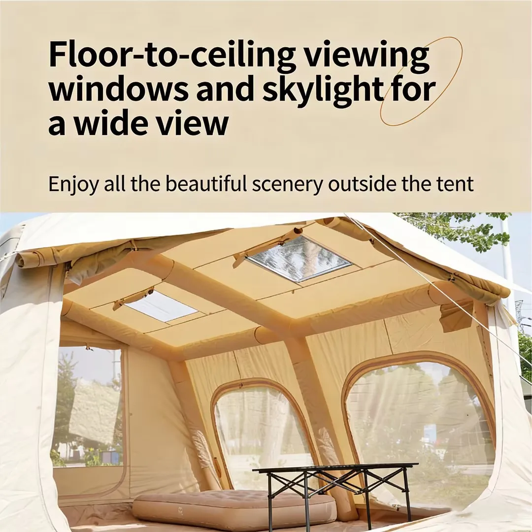 13.68 Oxford Fabric One Bedroom 6-8 Person Four-Season Outdoor Rain & Sun Shelter For Inflatable Camping Tent