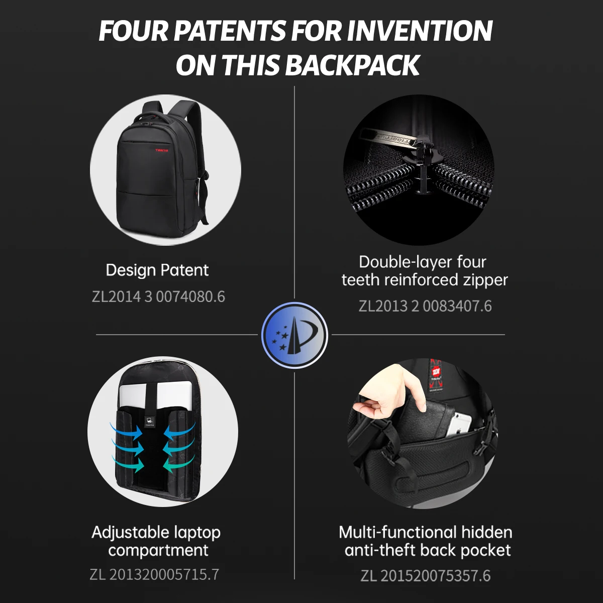 حقيبة ظهر للرجال من Tigernu مقاس 15 17 19 بوصة حقيبة ظهر للكمبيوتر المحمول للرجال والنساء حقيبة ظهر للأعمال حقيبة مدرسية حقيبة ظهر للسفر حقيبة ظهر