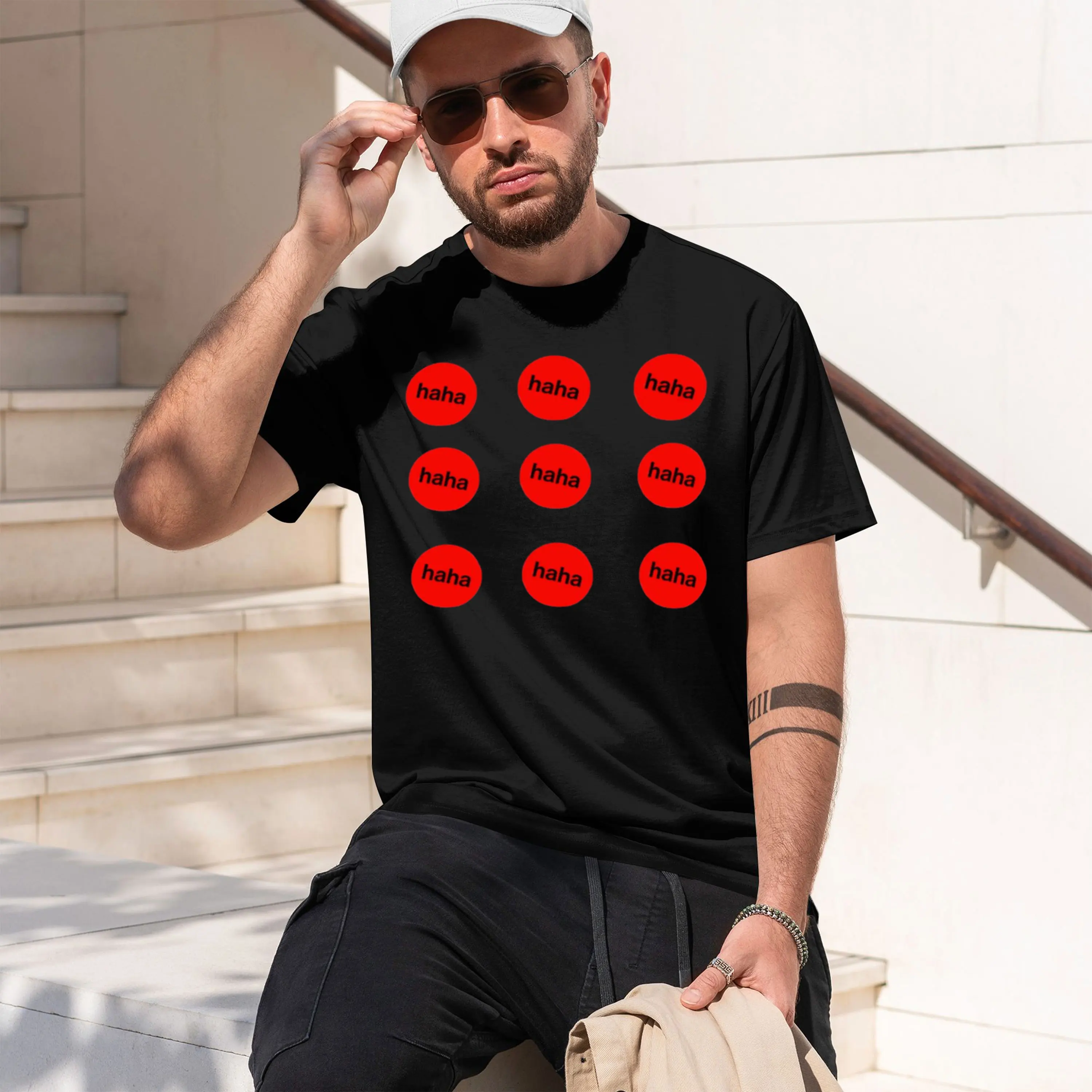 Sé que soy divertido, haha, pegatinas pequeñas de Faye Webster, camiseta de manga corta con cuello redondo para hombre, modelo nuevo 2026, camiseta clásica informal Mult