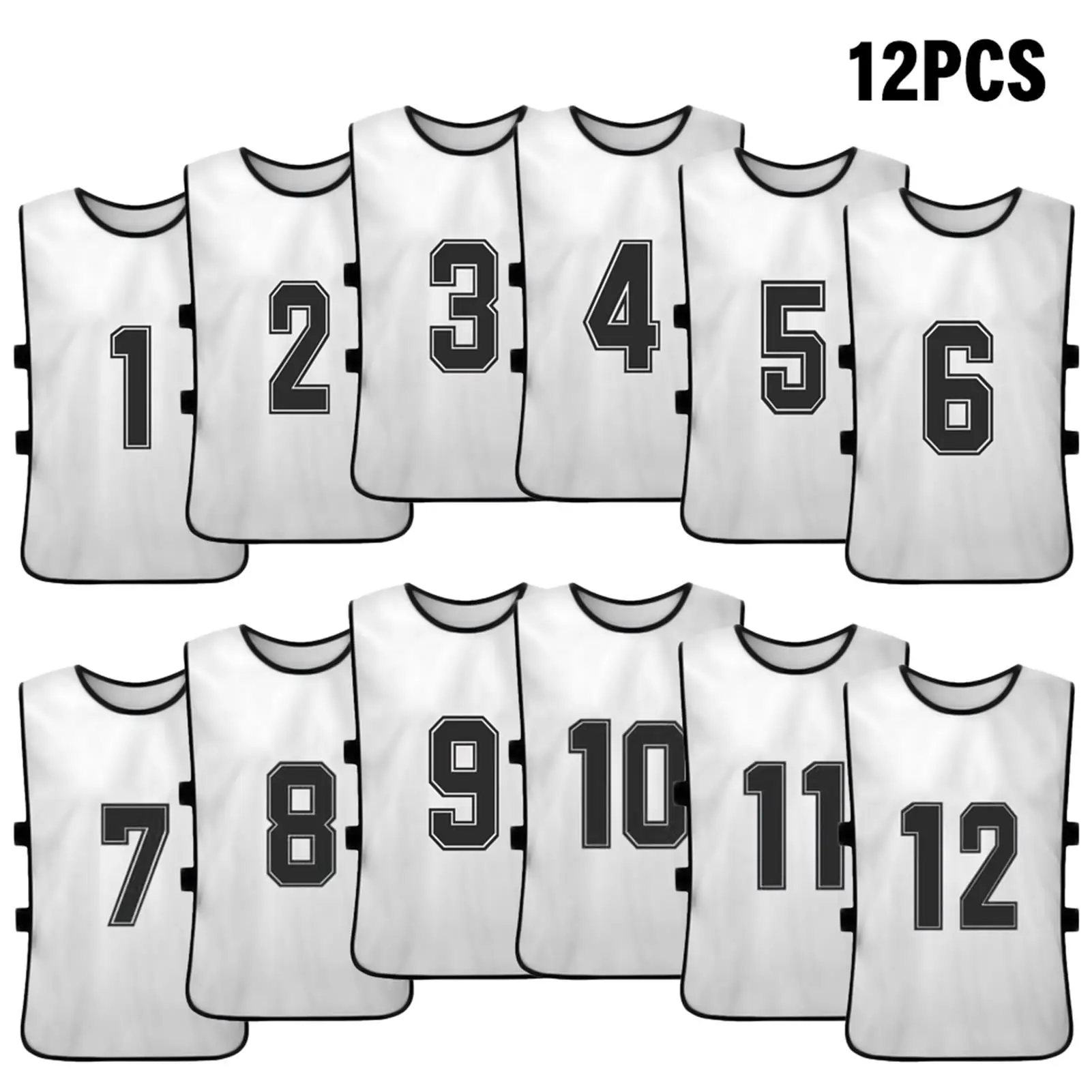 6/12pcs Kinder Fußball Pinnies schnell trocknen Fußball Trikot Jugend Sport Scrimmage Basketball Team Training nummerierte Lätzchen Sport weste – Detail 10