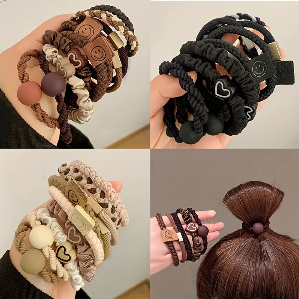 Set of 20 One Minimalist Fashion Hair Ring and Hair Bands-Cloth, Cute and Flexible Hair Bands, Valentine's Day Inspiration, image 3