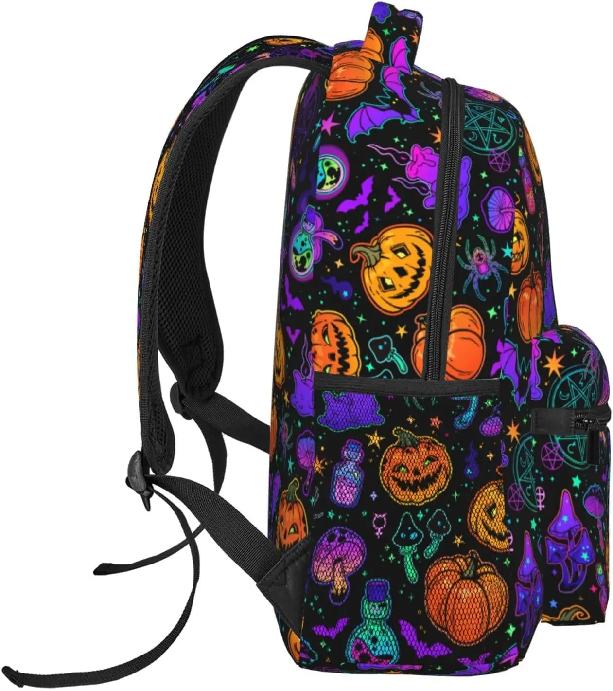 Zucche di Halloween ed elementi magici zaino per Laptop leggero per donna uomo College Bookbag borsa da viaggio Casual Daypack