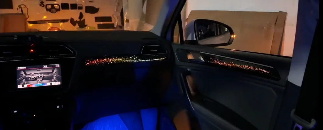 ICarsin Upgrade Short-Wheelbase Car Interior Ambient Light for Volkswagen VW Tiguan Europe Version 2017-2023 Trim Accessories