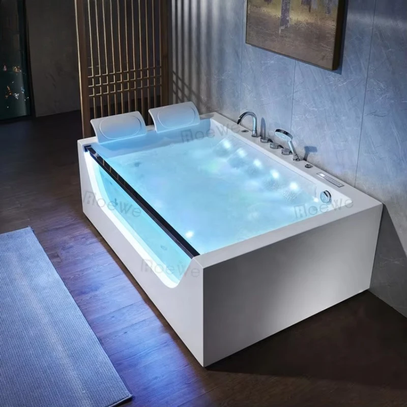 

Front Glass with LED 3 Sided Skirt Corner Shower Saudi Bathroom Jakuzi Spa whirlpool Adult Hot Tub Acrylic Hydromassage Bathtub