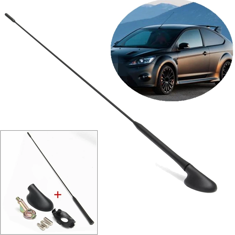 AM/FM Car Radio Roof Antenna Aerials Mast + Base Kit for Ford Focus Models 2000-2007 XS8Z-18919-AA