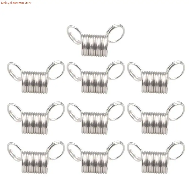 

F92D 10 Pcs Metal Bead Stop Tension Spring Bead Wire Ends Jewelry Making Tools