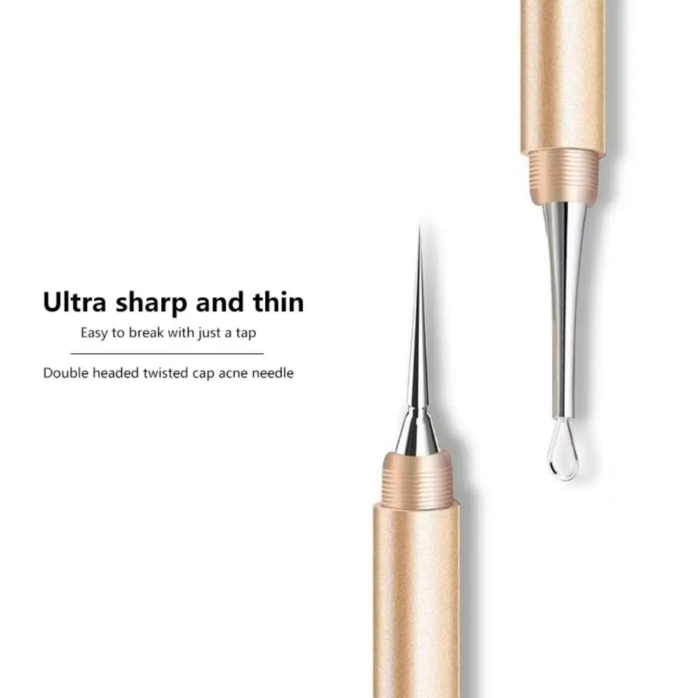

Double-Ended Blackhead Extractor Stainless Needles Rust-proof Acne Removal Tool with Cover Multi-purpose Comedone Remover