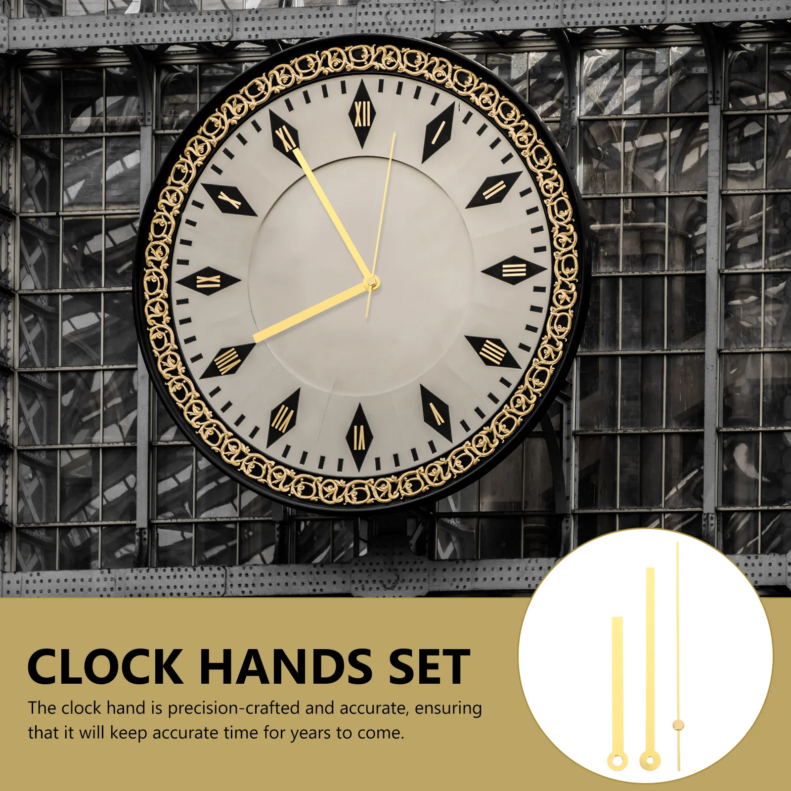 10 Sets Wall Clock Hand DIY Kit for Large Calendar Digital Replacement Hands Aluminum Long Work Alarm