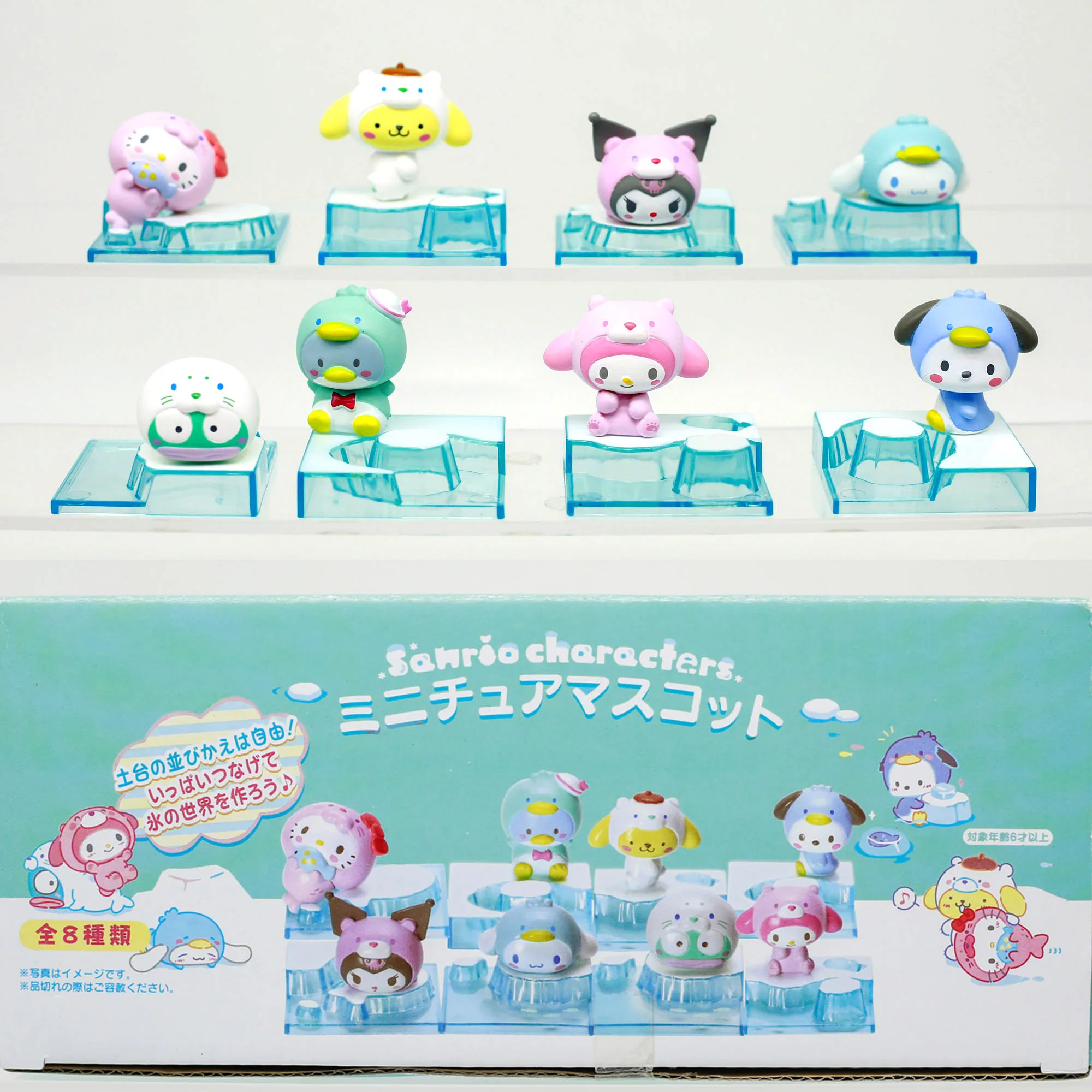 

Sanrio Characters Winter Snow Ice Series Box Toy Hello Kitty Kuromi Cinnamoroll Mini Figures Collect Desk Decor Gifts for Kids