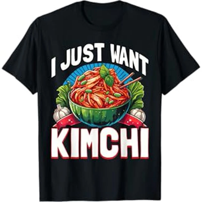 Hot Sale Korea Kimchi 3d Print T-Shirt Mannen Vrouwen Ronde Hals Korte Mouw Mode Unisex Casual Tops Zwarte Kwaliteit Tshirt