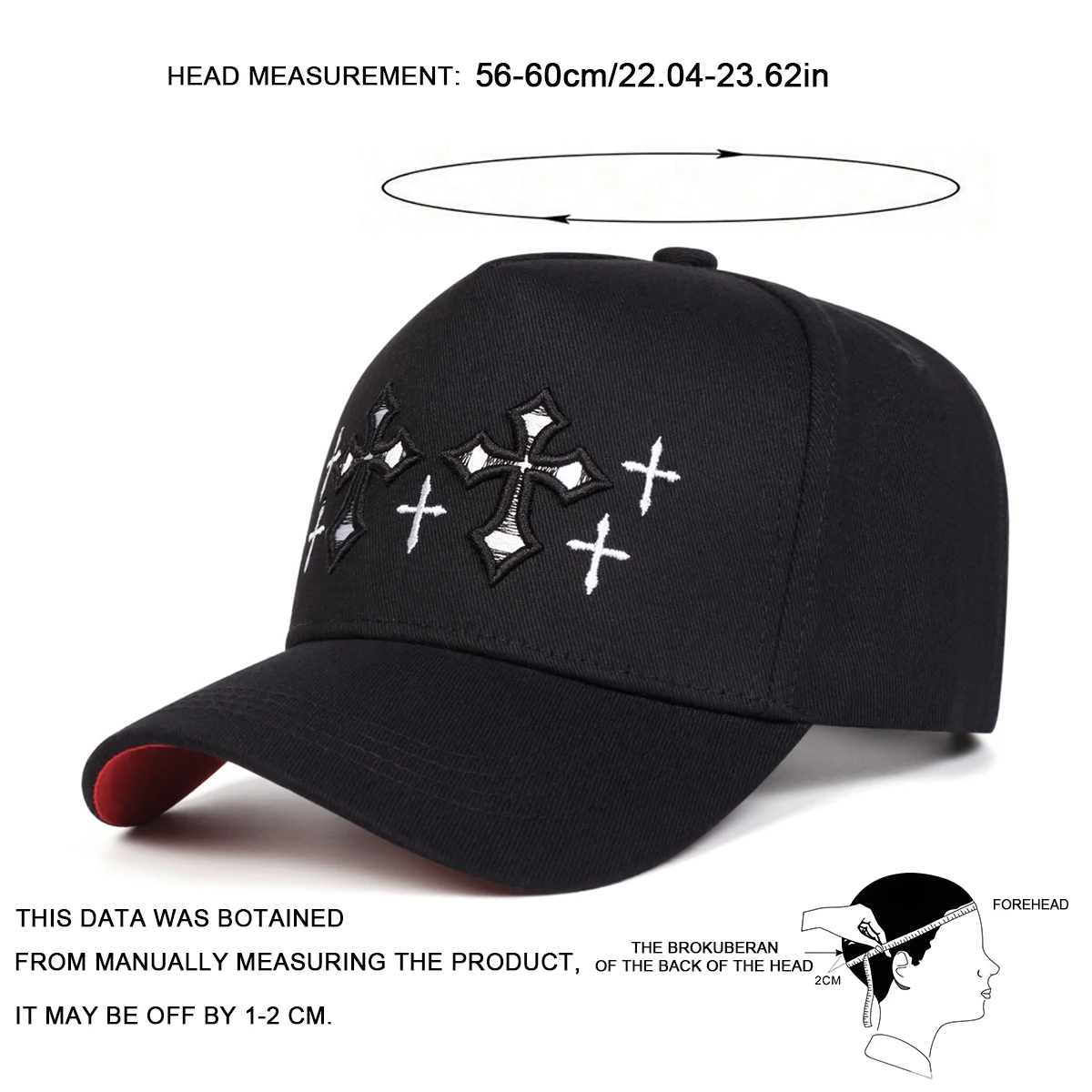 Unisex Double Cross Embroidery Baseball Caps Spring Autumn Outdoor Adjustable Casual Hats Sunscreen Hat Sports Cap