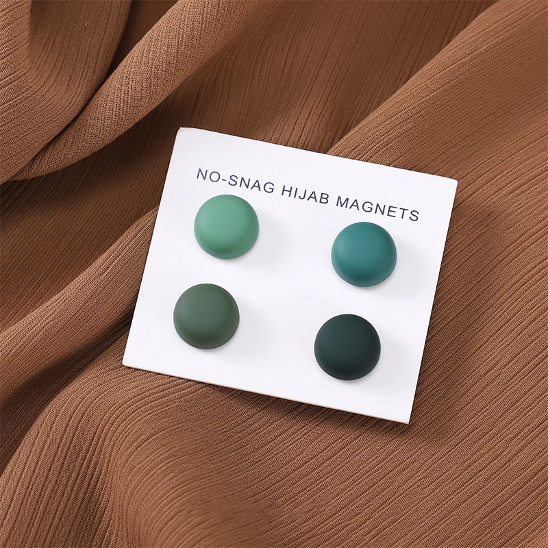 Mode 4 stks/zak Magneet Hijab Sjaal Broches Pins Voor Vrouw Versierd Accessoires Moslim Dames Snoep Kleuren Magneten