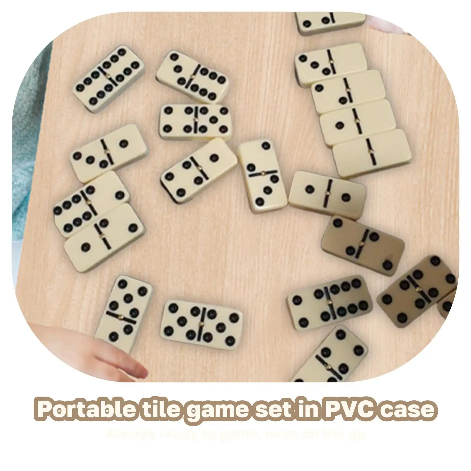 

Educational Dominoes Board Game Set Traditional Double Six 28 Tile Portable Puzzle for Families and Friends