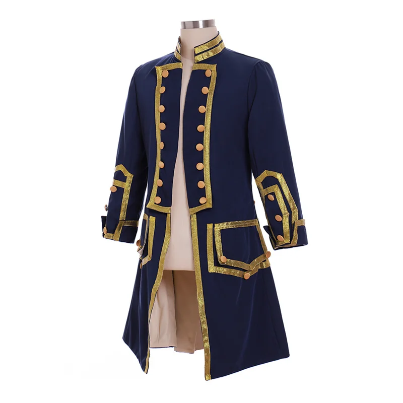 Uniforme real masculino do século 18, jaqueta medieval, traje colonial, casaco de smoking, george washington, feito sob encomenda